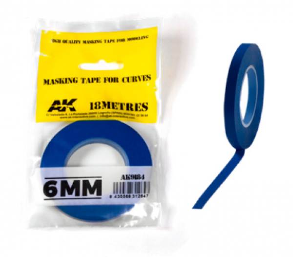 AK-Interactive: Blue Masking Tape for Curves 6mm