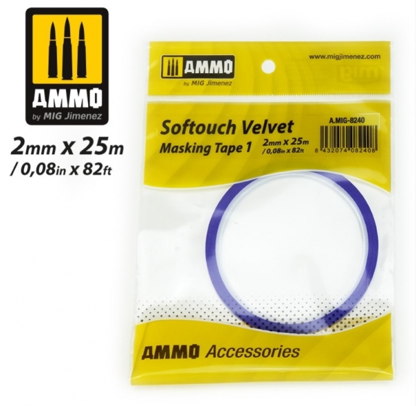 AMMO: Softouch Velvet Masking Tape #1 (2mm x 25M) 