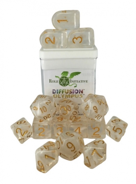 Polyhedral Dice Set: Diffusion Olympus dice w/ Archd4 & Balanced20 (15)