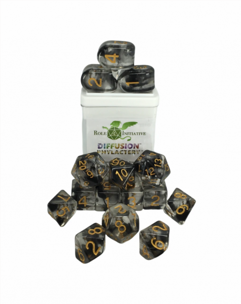 Polyhedral Dice Set: Diffusion Phylactery dice w/ Archd4 & Balanced20 (15)