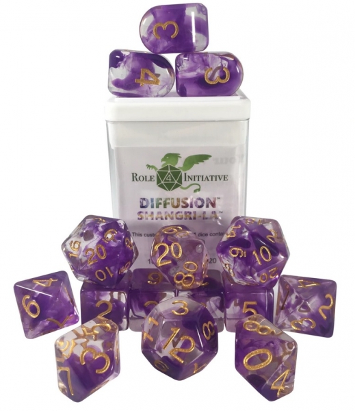Polyhedral Dice Set: Diffusion Shangri-La dice w/ Archd4 & Balanced20 (15)