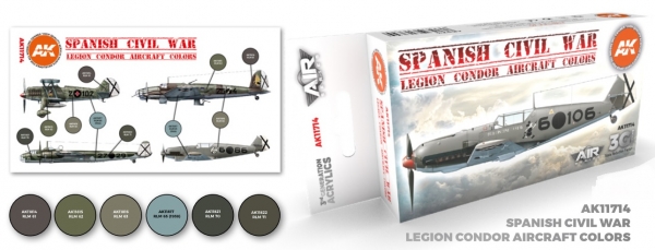 AK-Interactive: 3rd Gen Acrylics - AIR Series Spanish Civil War Legion Condor Aircraft