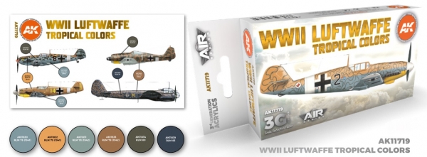 AK-Interactive: 3rd Gen Acrylics - AIR Series WWII Luftwaffe Tropical Colors