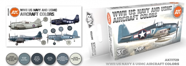 AK-Interactive: 3rd Gen Acrylics - AIR Series WWII US Navy & USMC Aircraft Colors