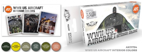 AK-Interactive: 3rd Gen Acrylics - AIR Series WWII US Aircraft Interior Colors