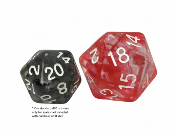 RPG Dice: XL size d20 - Diffusion Cherry (1)