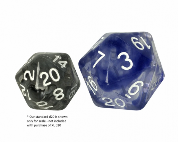 RPG Dice: XL size d20 - Diffusion Sapphire (1)