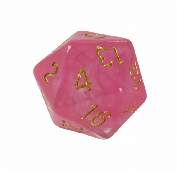 RPG Dice: XL size d20 - Diffusion Rose Gold (1)