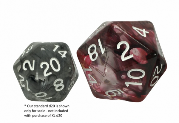 RPG Dice: XL size d20 - Diffusion Bloodstone (1)