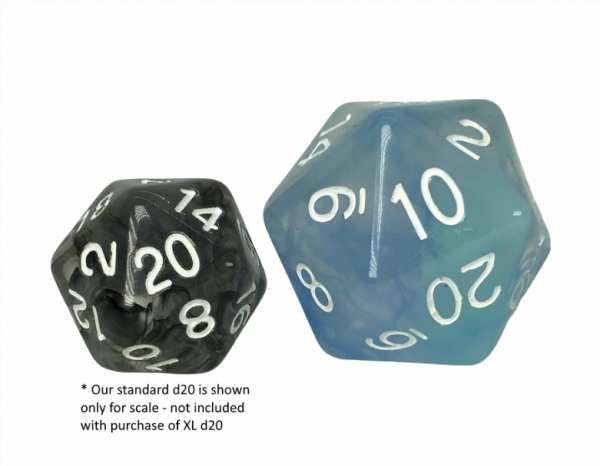 RPG Dice: XL size d20 - Diffusion Blue Sky (1)