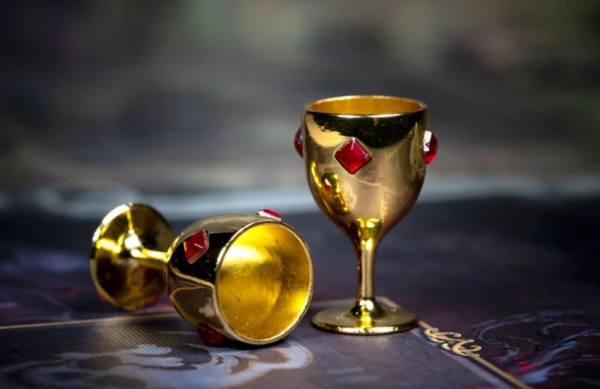Player Token: Gold Color Chalice In Metal Alloy