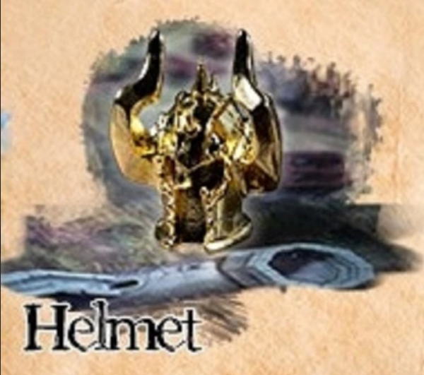 Player Token: Gold Color Helmet In Metal Alloy
