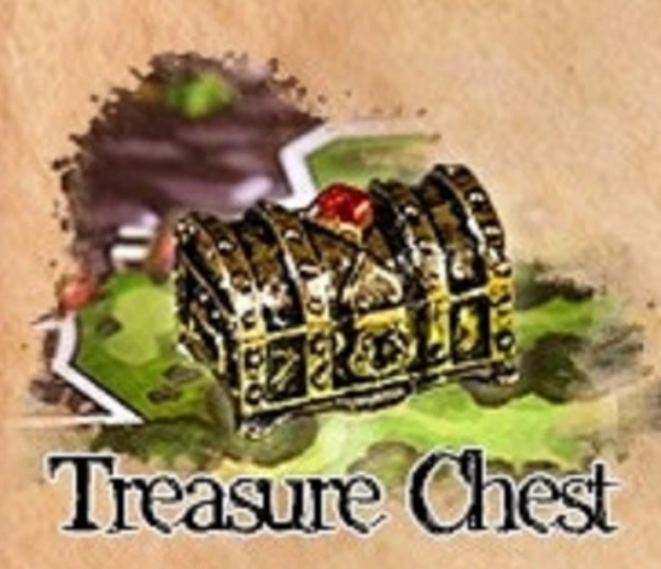 Player Token: Tarnished Gold Color Treasure Chest In Metal Alloy