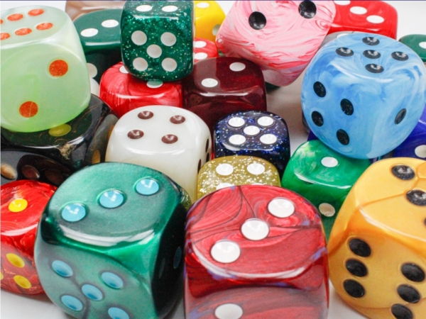 Chessex: Bag of 30 6-sided Dice w/Pips Sale (25mm,30mm,35mm)