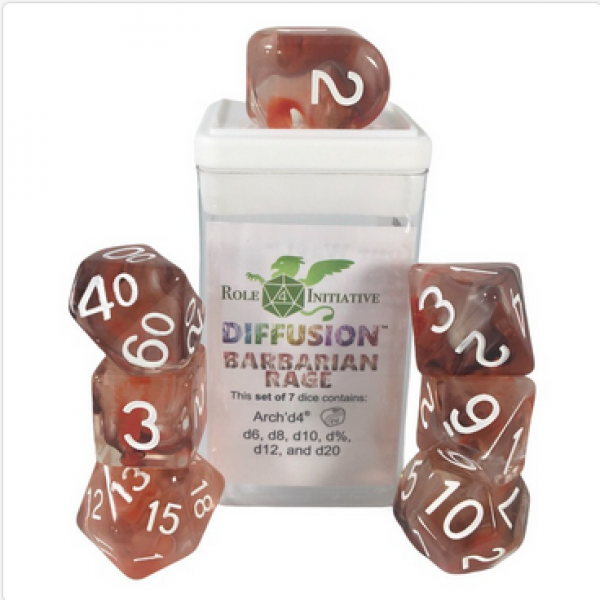 Polyhedral Dice Set: Diffusion Barbarian Rage w/ Archd4 & Balanced20 (7)