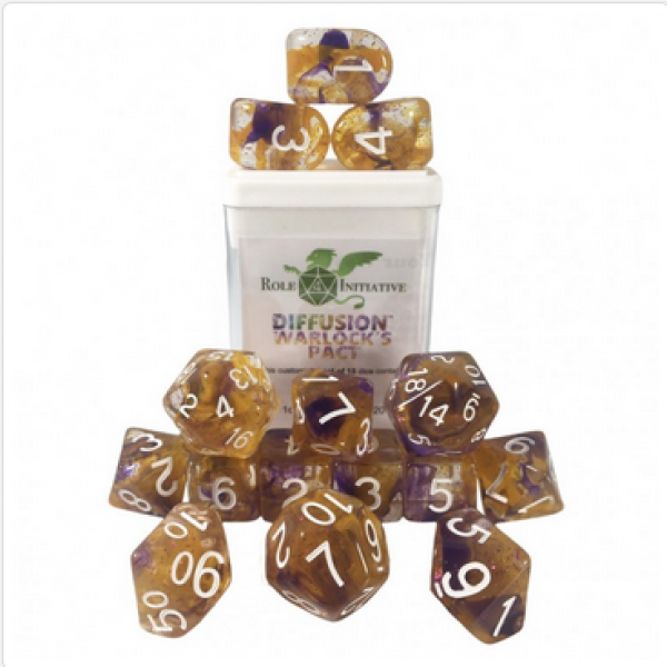 Polyhedral Dice Set: Diffusion Warlocks Pact w/ Archd4 & Balanced20 (15)