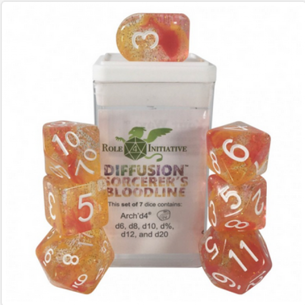 Polyhedral Dice Set: Diffusion Sorcerers Bloodline w/ Archd4 & Balanced20 (7)
