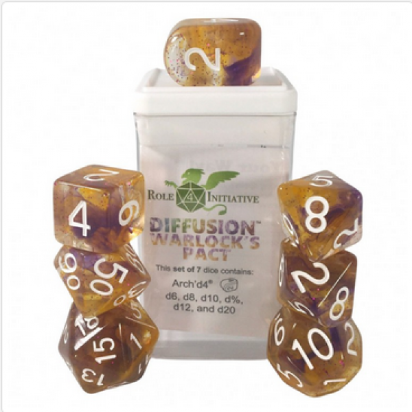 Polyhedral Dice Set: Diffusion Warlocks Pact w/ Archd4 & Balanced20 (7)