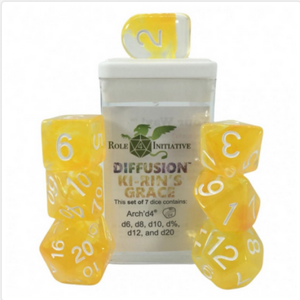 Polyhedral Dice Set: Diffusion Ki-Rins Grace w/ Archd4 & Balanced20 (7)