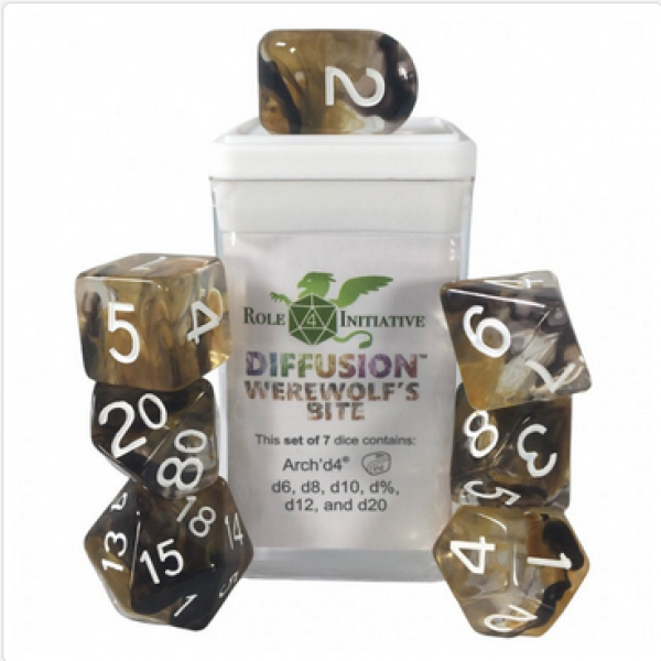 Polyhedral Dice Set: Diffusion Werewolfs Bite w/ Archd4 & Balanced20 (7)