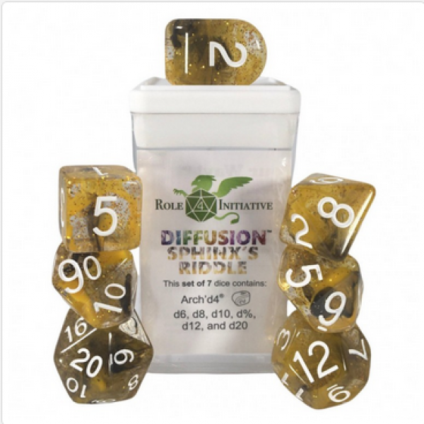 Polyhedral Dice Set: Diffusion Sphinxs Riddle w/ Archd4 & Balanced20 (7)