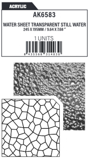 AK-Interactive: (Accessory) Acrylic Water Sheet Transparent Still Water 245x195mm (1)