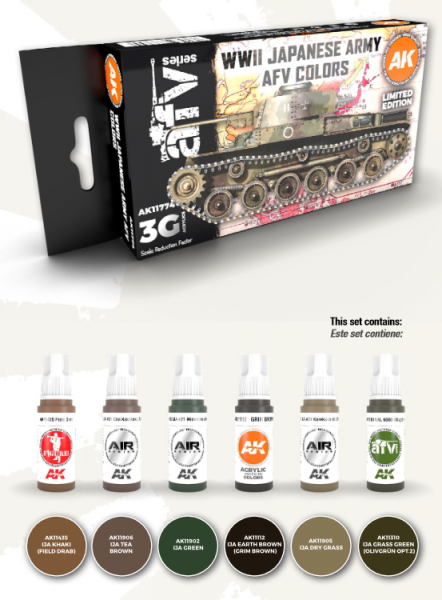 AK-Interactive: 3rd Gen Acrylics - WWII Japanese Army AFV Colors