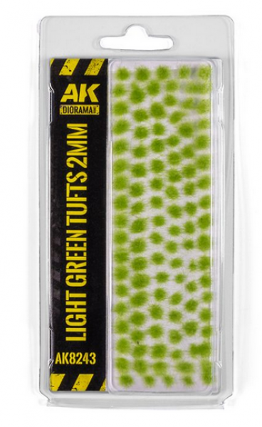 AK-Interactive: Wargame Tufts - Light Green 2mm (new for 2024)
