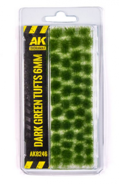 AK-Interactive: Wargame Tufts - Dark Green 6mm (new for 2024)