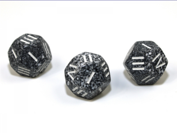 Specialty d4 Dice: Speckled Roman Granite/white d4 12-sided die (1)