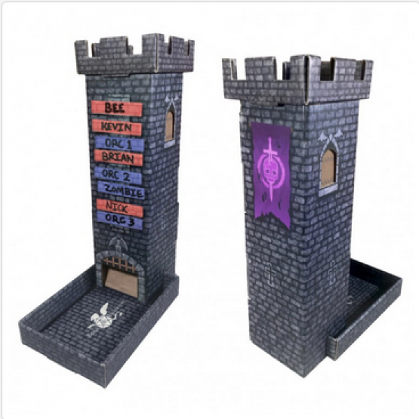 Castle Keep Dice Tower with Magnetic Turn Tracker - Dark Gray