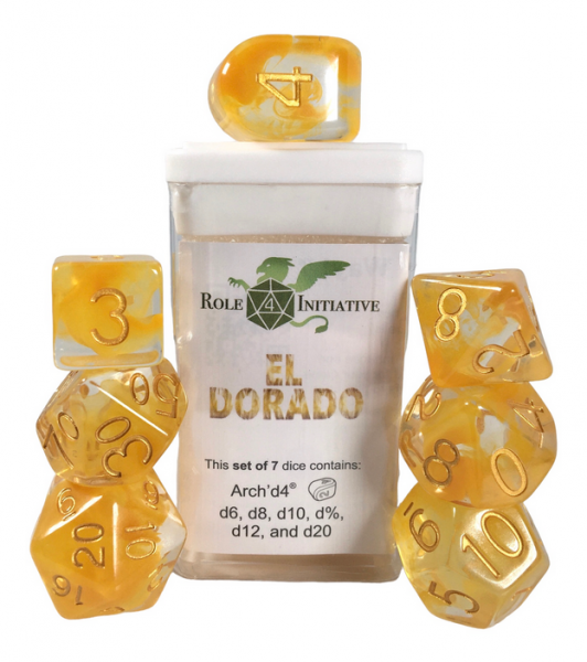Polyhedral Dice Set: Diffusion El Dorado dice w/ Archd4 & Balanced20 (7)
