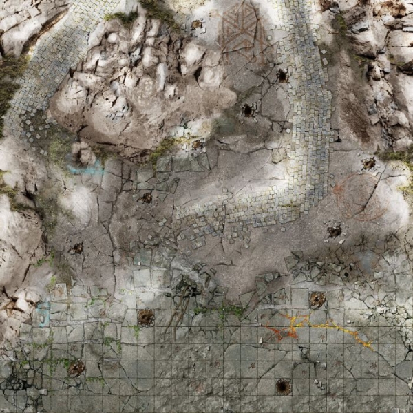 Battle Systems: Frosty Crags Gaming Mat - Grid (2'x2')