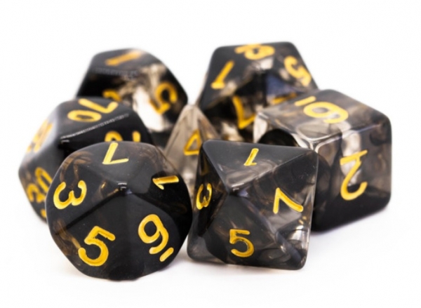 Old School RPG Dice Set: Nebula - Black (7)