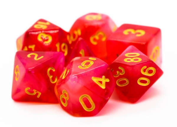 Old School RPG Dice Set: Nebula - Red (7)