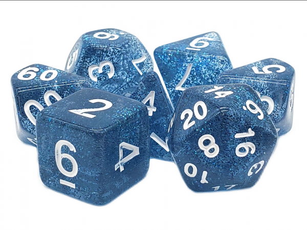 Old School RPG Dice Set: Sparkle - Translucent Midnight Blue (7)
