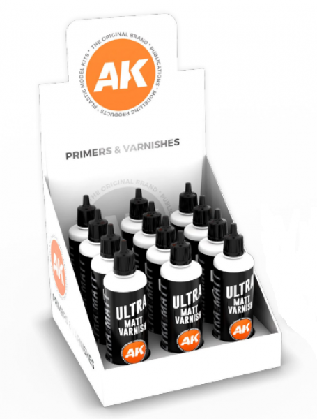 AK-Interactive: Ultra Matte Varnish Display (12 Units) [Retail Only]