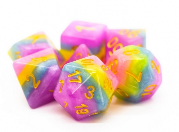 Old School RPG Dice Set: Gradients - Cotton Candy (7)
