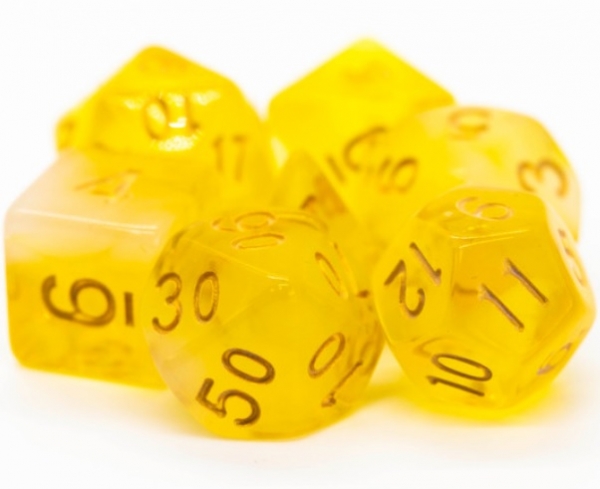 Old School RPG Dice Set: Nebula - Yellow (7)
