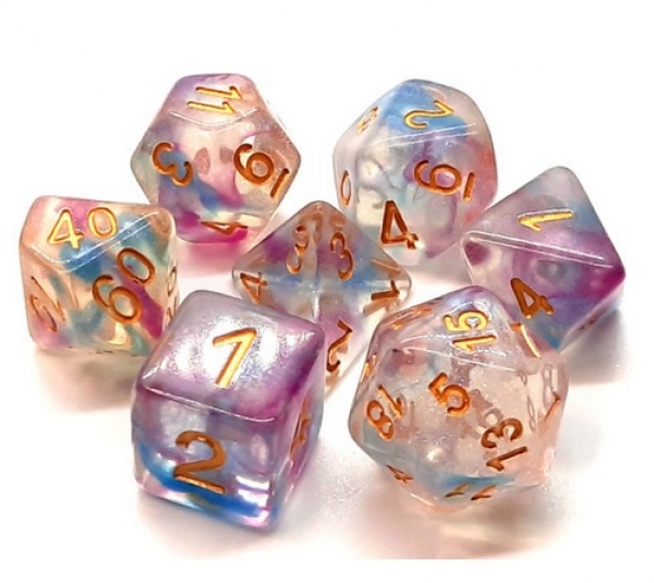 Old School RPG Dice Set: Luminous - Violent Storm (7)