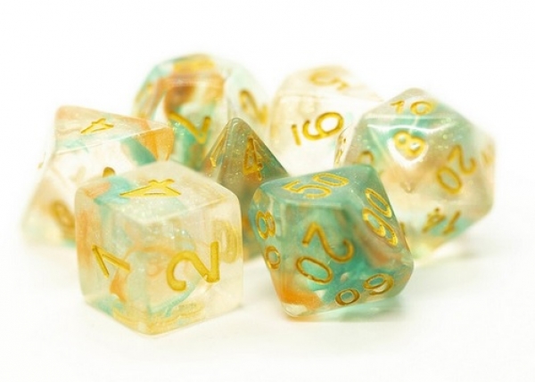 Old School RPG Dice Set: Luminous - Koi Pond (7)