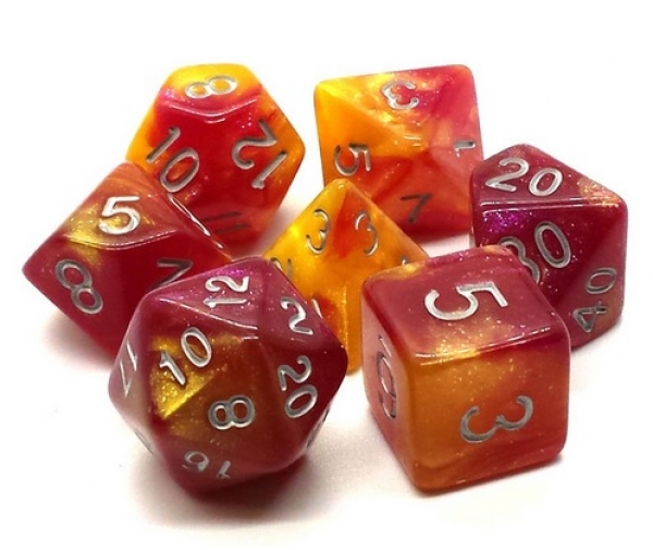 Old School RPG Dice Set: Galaxy - Fire in the Sky (7)