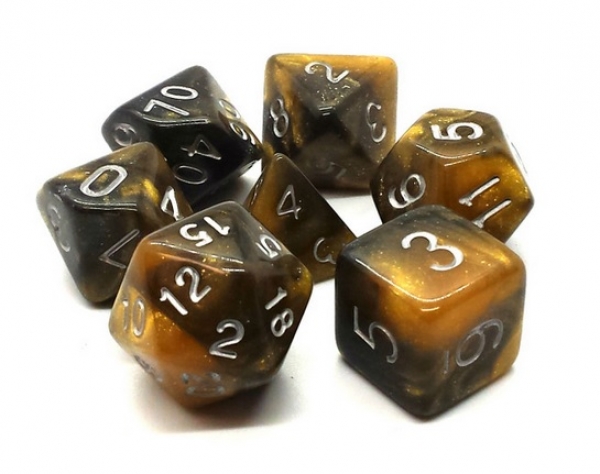 Old School RPG Dice Set: Galaxy - Molten Gold (7)