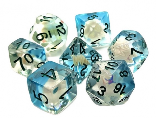 Old School RPG Dice Set: Infused - Beach Party Ocean Blue (7)