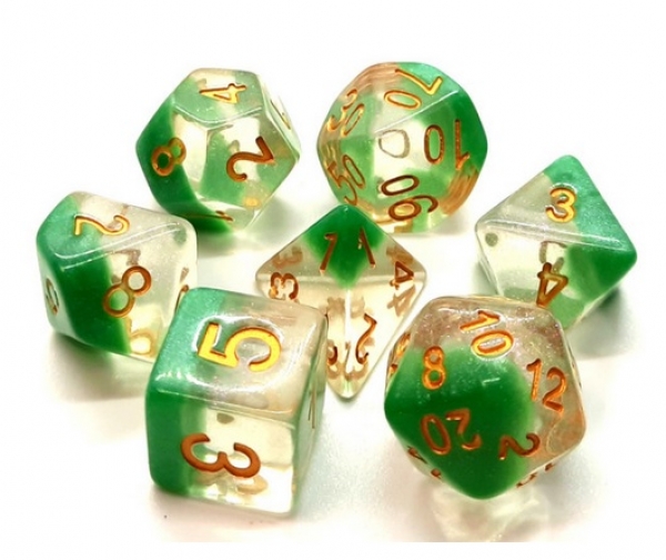 Old School RPG Dice Set: Luminous - Morning Mist (7)