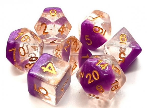 Old School RPG Dice Set: Luminous - Snow Cone (7)