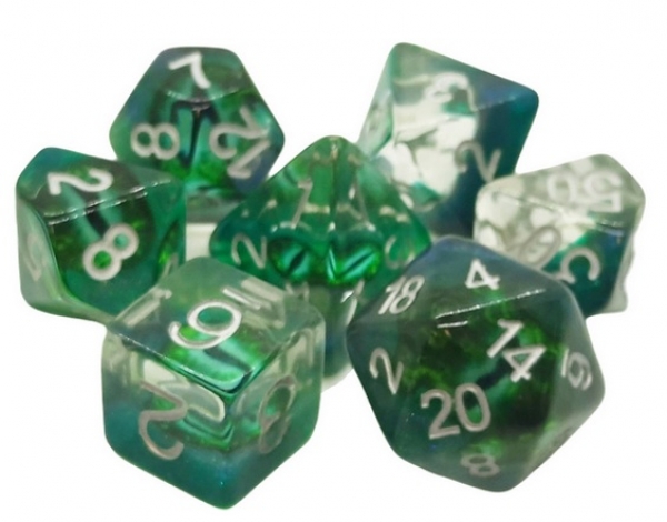 Old School RPG Dice Set: Infused - Dragon Eye Green (7)