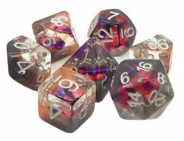Old School RPG Dice Set: Infused - Dragon Eye Skeletal (7)