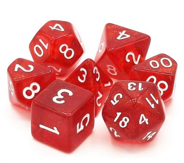Old School RPG Dice Set: Galaxy - Red Shimmer (7)