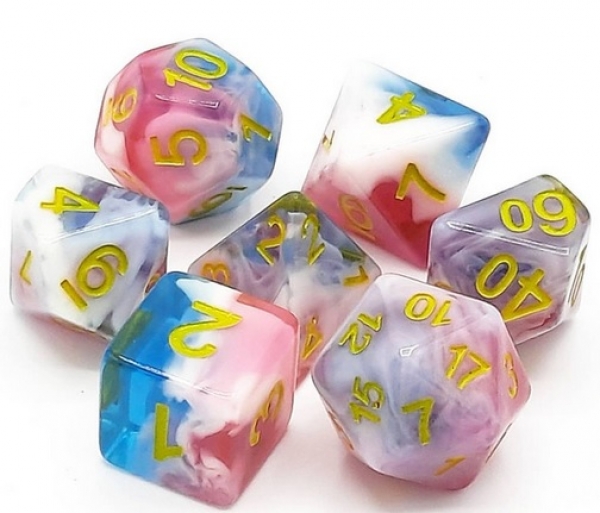 Old School RPG Dice Set: Gradients - Winter's Rose (7)